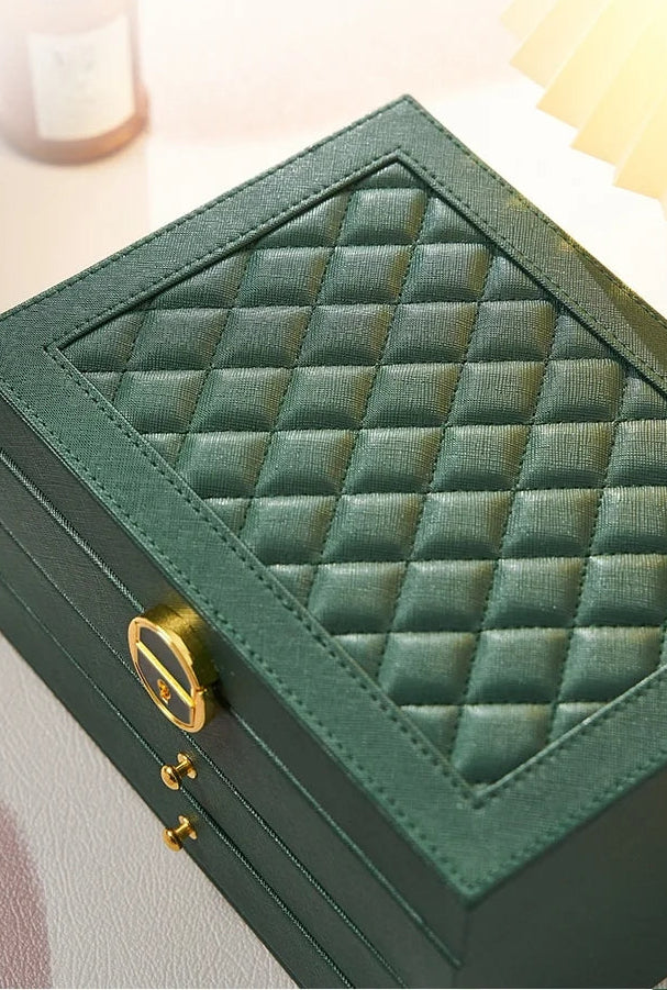 Light Luxury Leather Jewellery Box – 3-Layer Drawer Organiser