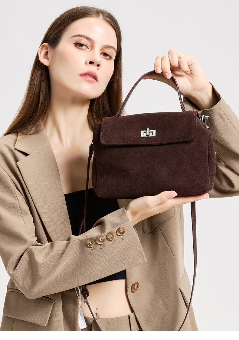 Luxury real leather suede  Bag | Everyday Elegant Handbag