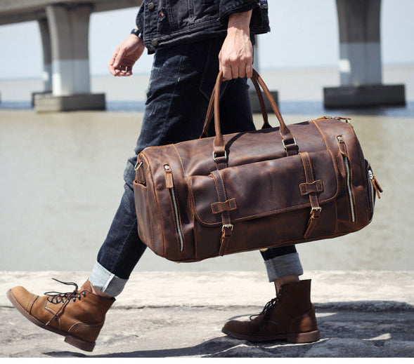 Men's Vintage Leather Duffle Bag
