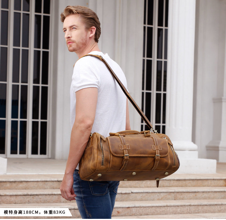 Men's Vintage Leather Duffle Bag