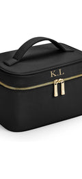 Personalised Makeup Bag | Large Travel Cosmetic Case with Gold Zip